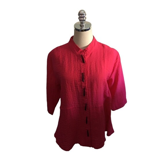 Habitat Top Women's Size Small Pink Button Up 1/2 Sleeve - Picture 1 of 6
